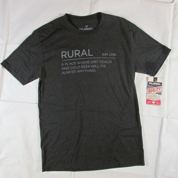 Rural Cloth Unisex Adult Short Sleeve Rural Definition T-Shirt - Black Frost - Picture 1 of 2